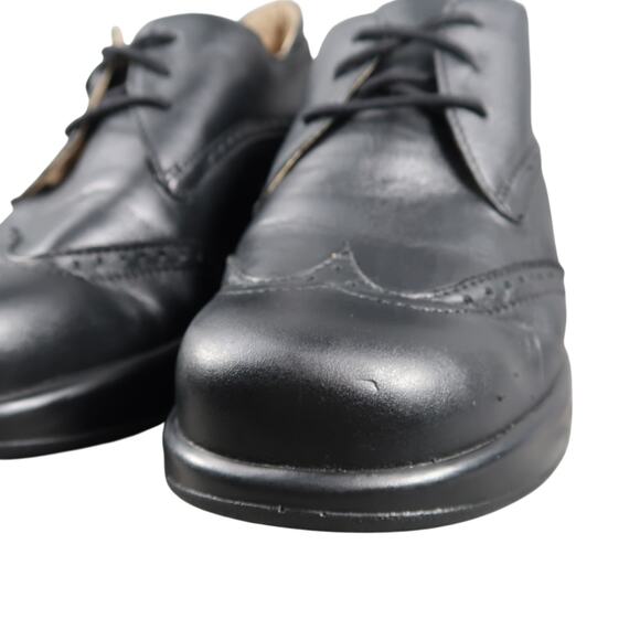 Dromedaris Shoes Womens 42 Oxford Hornbill Leather Wingtip Black Comfort Classic - Picture 3 of 14